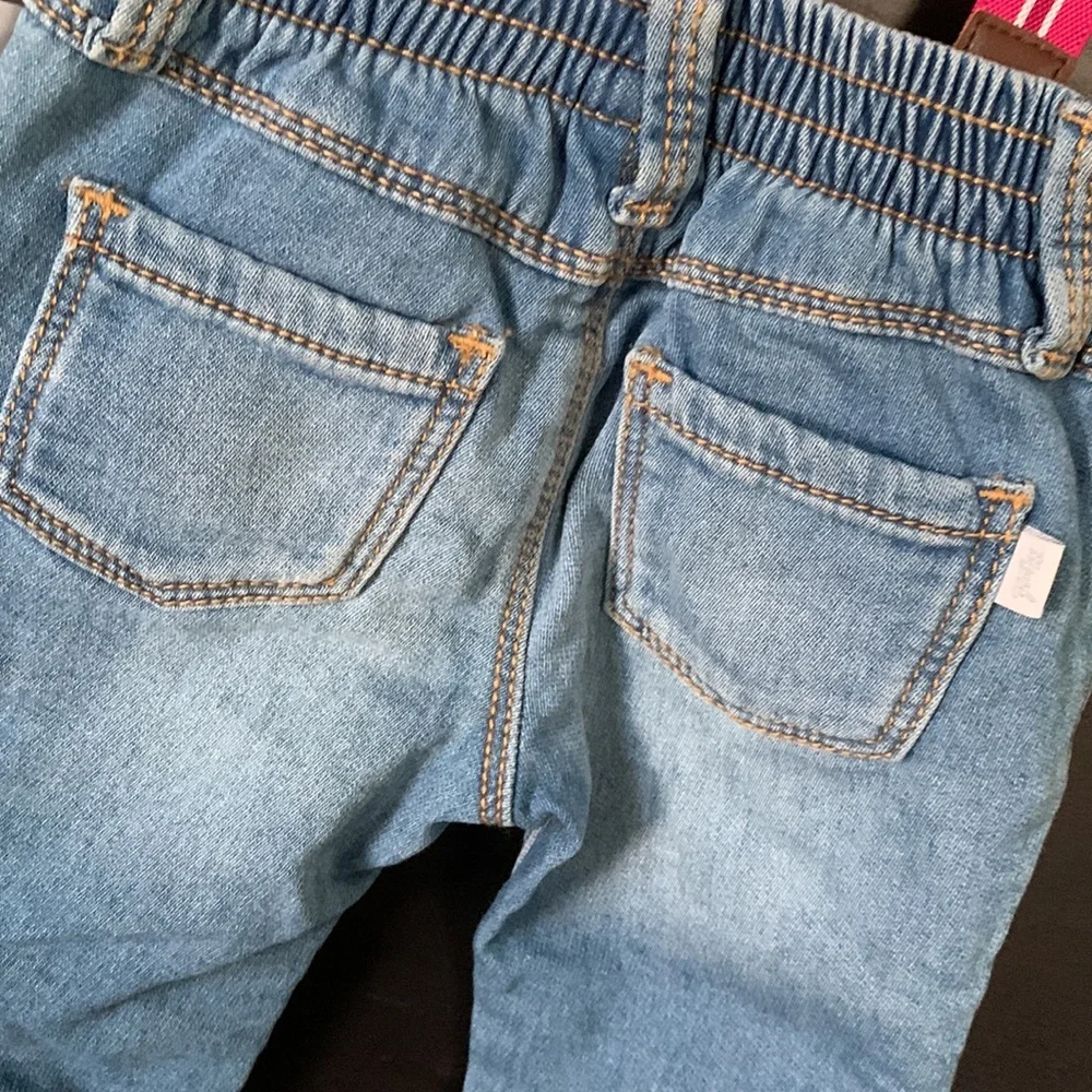 OshKosk B’Gosh Embroidered Detachable Suspender Jeans